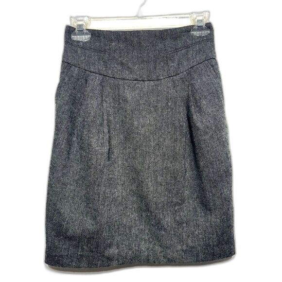 Forever 21 Pencil Skirt Gray Wool High Waist Work Career Business Women sz Small - Picture 1 of 9